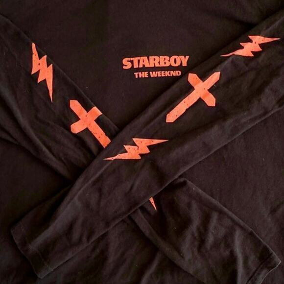 The Weeknd XO Starboy Longsleeve Tee Women’s XL Cut Off 2016 Music Tour T-Shirt - Picture 2 of 15